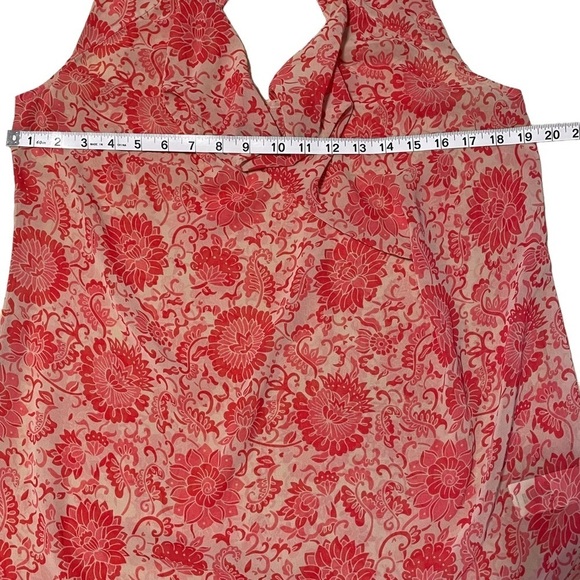 Cabi #5037 Vita Drape Neck Pink Floral Sleeveless Blouse w/Cutout Back - Sz S - Picture 12 of 12